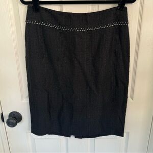 Ellen Tracy Black Skirt with White Stitching